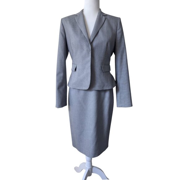 Calvin Klein houndstooth stretch skirt & jacket suit set Size 4 - Picture 2 of 9